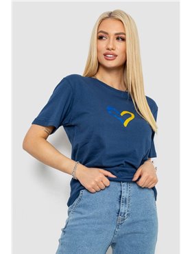 Футболка жіноча з принтом, колір синій, 238R330