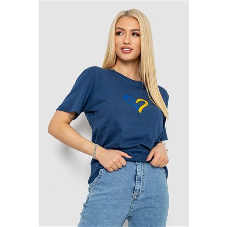 Футболка жіноча з принтом, колір синій, 238R330