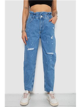 Джинси жіночі Mom-fit, колір блакитний, 244R1573