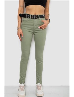 Джинси жіночі Skinny Американки, колір оливковий, 182R00252