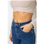 Джинси жіночі Mom-fit стрейч, колір синій, 244R1149