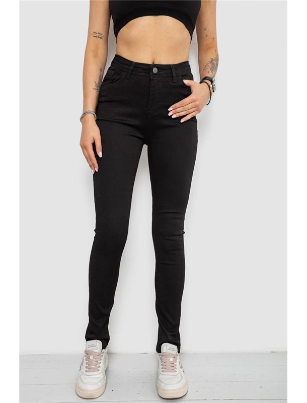 Джинси жіночі Skinny стрейч, колір чорний, 182R9676