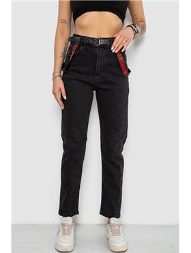 Джинси жіночі Mom-fit, колір чорний, 182R9135