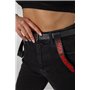 Джинси жіночі Mom-fit, колір чорний, 182R9135