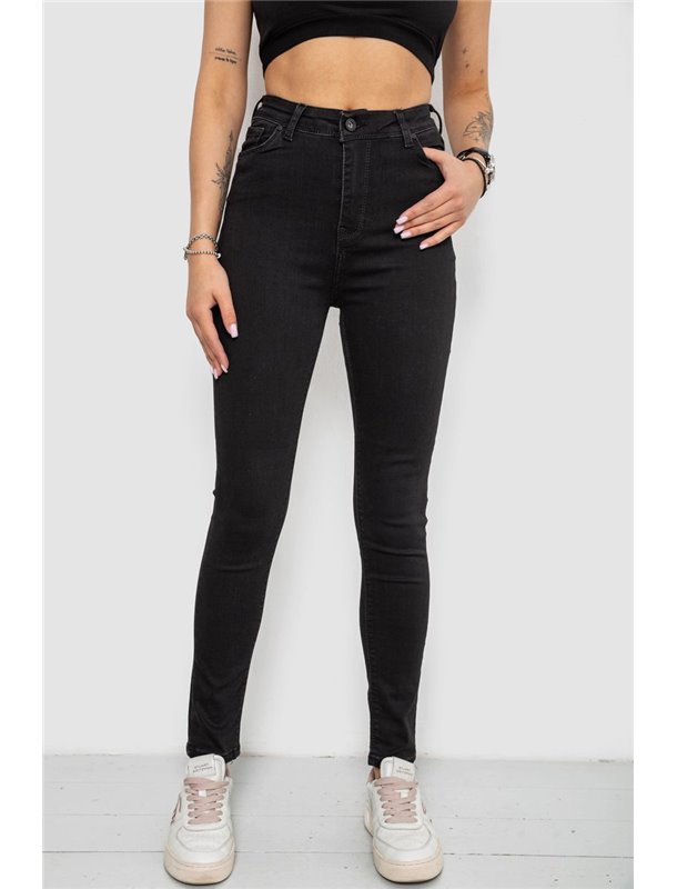 Джинси жіночі Skinny, колір чорний, 182R1048