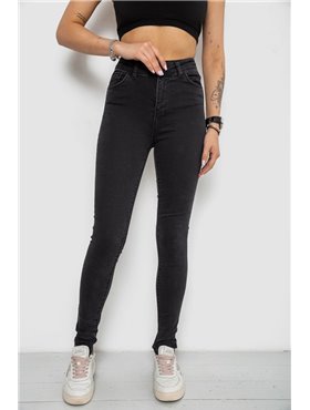 Джинси жіночі Skinny, колір чорний, 182R4296
