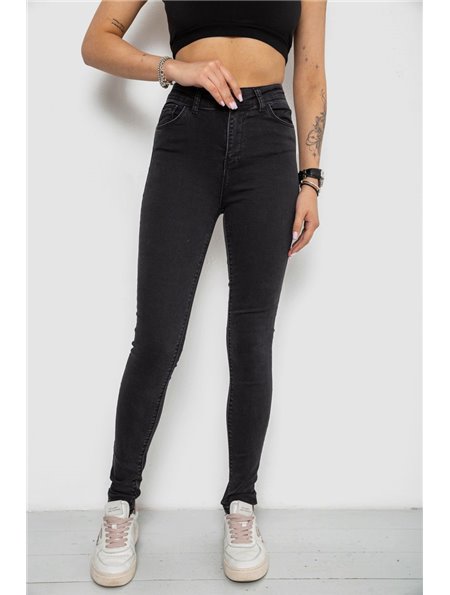 Джинси жіночі Skinny, колір чорний, 182R4296