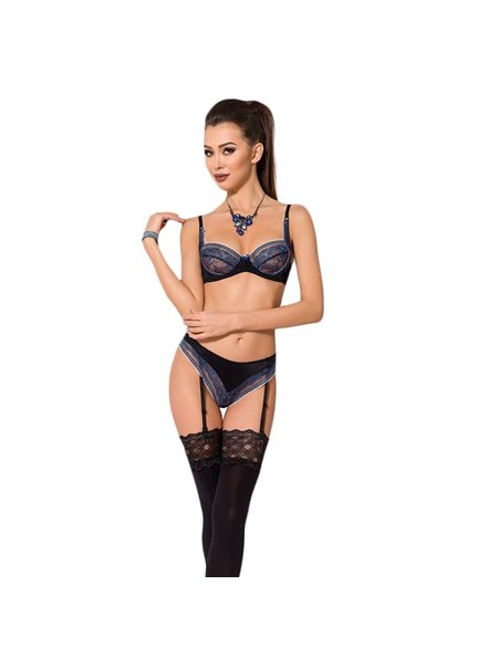 Комплект белья Passion Exclusive GISELE SET, черный, размер L/XL (PS24607)