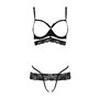 Комплект белья Passion Exclusive SARIA SET WITH OPEN BRA, черный, размер XXL/XXXL (PS25003)