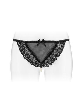 Трусики женские с жемчужной ниткой Fashion Secret Secret KATIA, черный (SO2245)