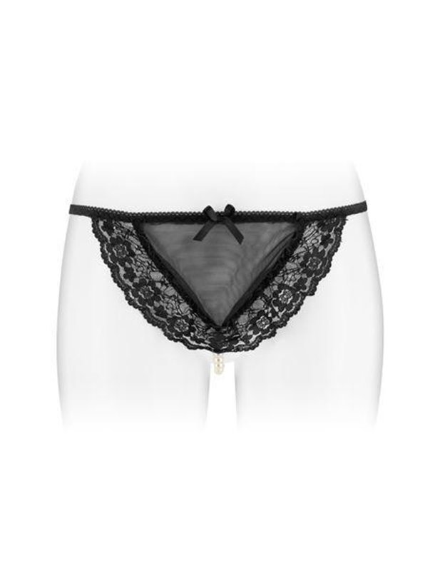 Трусики женские с жемчужной ниткой Fashion Secret Secret KATIA, черный (SO2245)