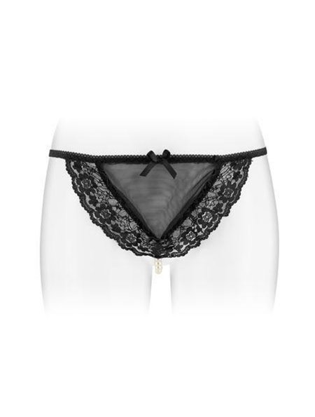 Трусики женские с жемчужной ниткой Fashion Secret Secret KATIA, черный (SO2245)