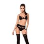 Комплект белья и пояс для чулок Passion TONYA SET, размер XXL/XXXL, черный (PS24112)