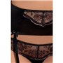 Комплект белья и пояс для чулок Passion BRIDA SET WITH OPEN BRA, размер L/XL, черный (PS22722)