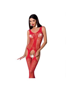 Бодистокинг с имитацией чулок и ажурной вставкой Passion BS072 red