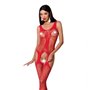 Бодистокинг с имитацией чулок и ажурной вставкой Passion BS072 red