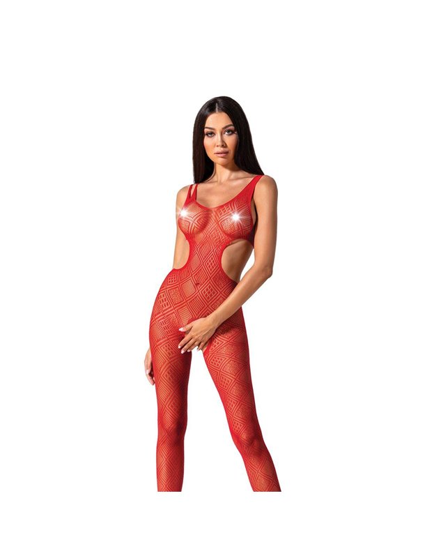Эротический бодистокинг с рисунком Passion BS085 red