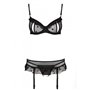Сексуальный комплект с поясом для чулок LOVELIA SET black L/XL - Passion