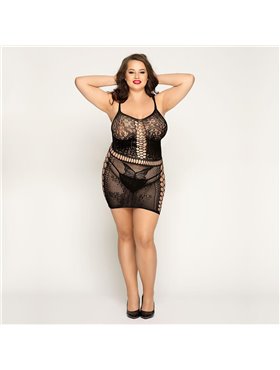 Платье-сетка с бабочками Size Plus (SO4991)
