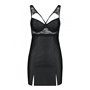 Бэби-долл из эко-кожи и кружева Loona Chemise black S/M - Passion