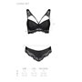 Комплект из эко-кожи с кружевом Loona Set black XXL/XXXL - Passion, бра и трусики