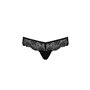 Кружевные трусики-танга с атласным бантиком Naja Thong black XXL/XXXL - Passion