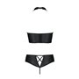 Комплект из эко-кожи Nancy Bikini black XXL/XXXL - Passion, бра и трусики с имитацией шнуровки